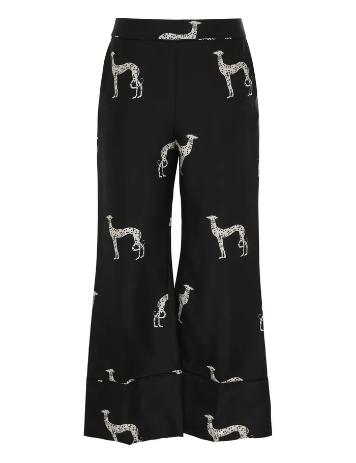 Women Clothing Zimmermann Illustration Kick Flare Pant Black Dalmatian