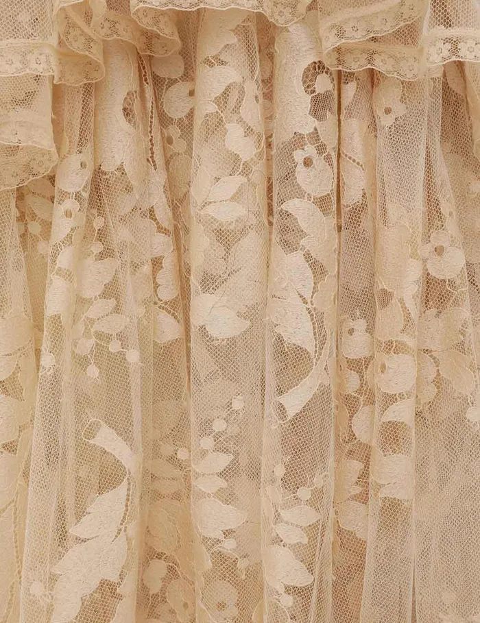 Women Clothing Zimmermann Illustration Lace Mini Dress Cream