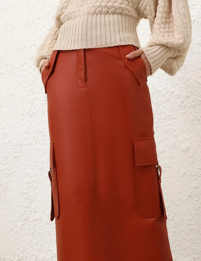 Women Clothing Zimmermann Illustration Leather Skirt Spice