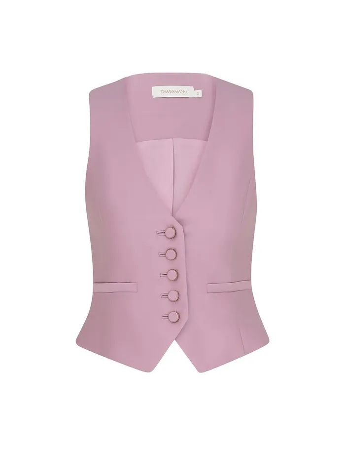 Women Clothing Zimmermann Illustration Tailored Vest Lilac