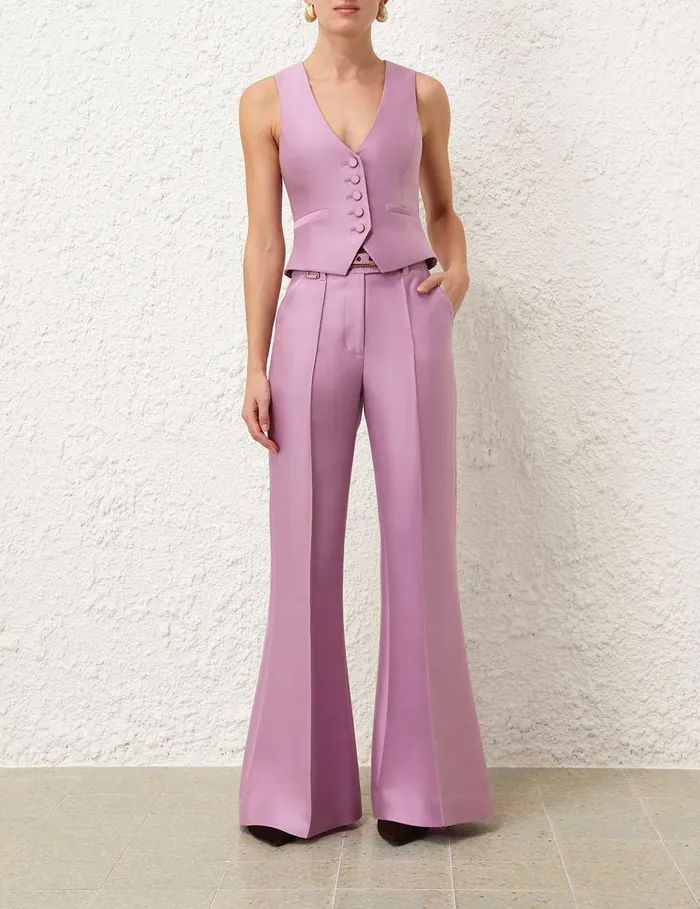 Women Clothing Zimmermann Illustration Tailored Vest Lilac