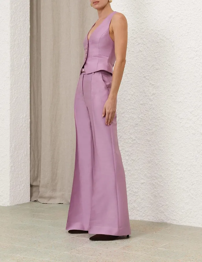 Women Clothing Zimmermann Illustration Tailored Vest Lilac