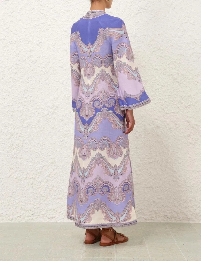 Women Clothing Zimmermann Maxine Tunic Midi Dress Cornflower Paisley