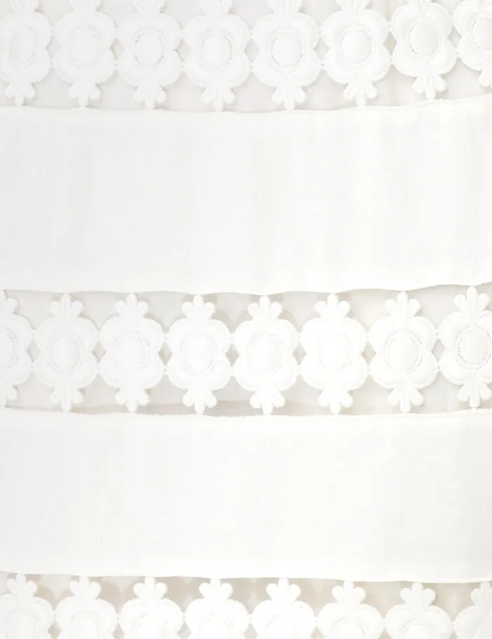 Women Clothing Zimmermann Pop Trimmed Midi Dress Ivory