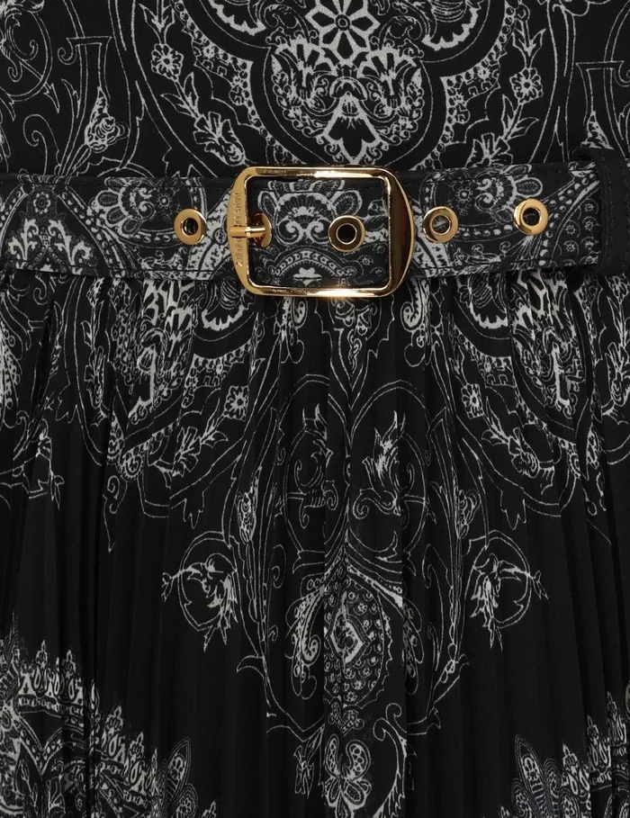 Women Clothing Zimmermann Sunray Halter Picnic Dress Black Paisley