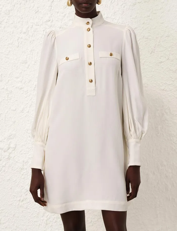 Women Clothing Zimmermann Utility Mini Dress Cream