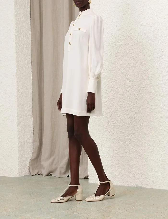 Women Clothing Zimmermann Utility Mini Dress Cream
