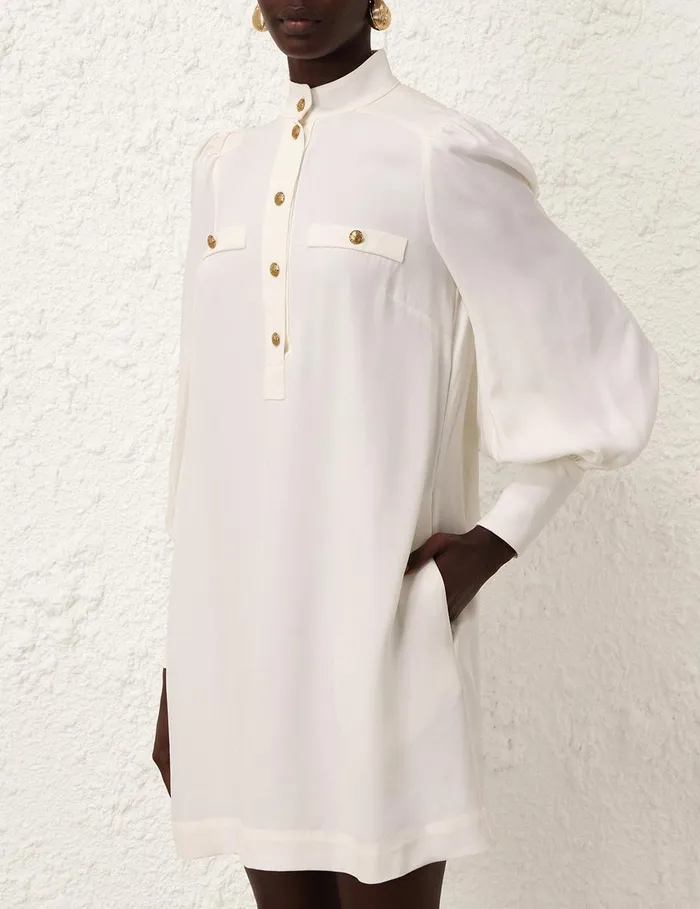 Women Clothing Zimmermann Utility Mini Dress Cream