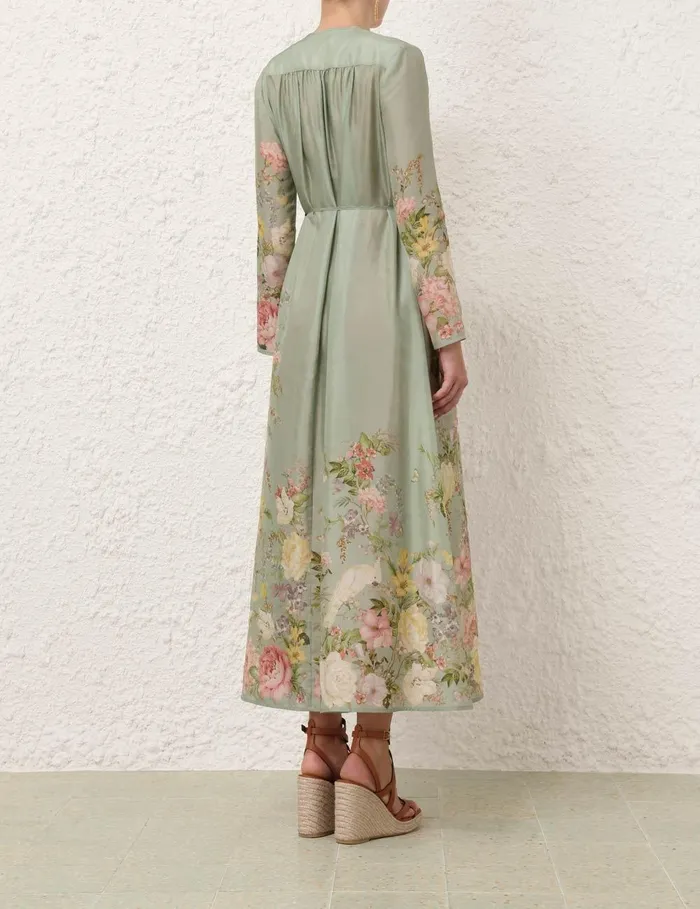 Women Clothing Zimmermann Waverly Billow Maxi Dress Sage Floral