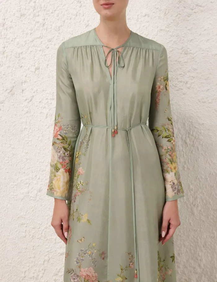 Women Clothing Zimmermann Waverly Billow Maxi Dress Sage Floral