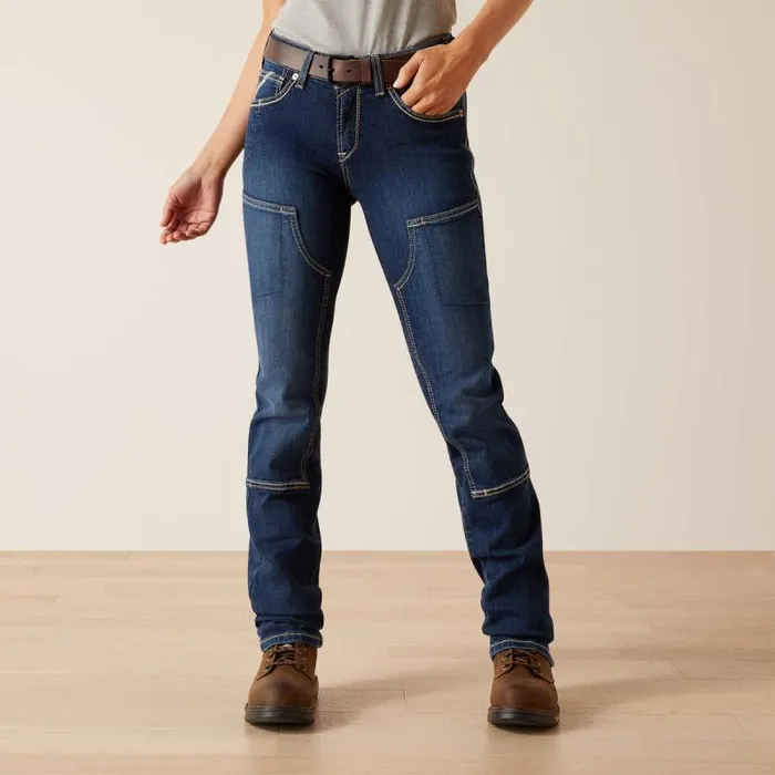 Women Denim Ariat Rebar DuraStretch Riveter Double Front Straight Jean Riveter Women Denim Ariat Rebar DuraStretch Riveter Double Front Straight Jean Riveter