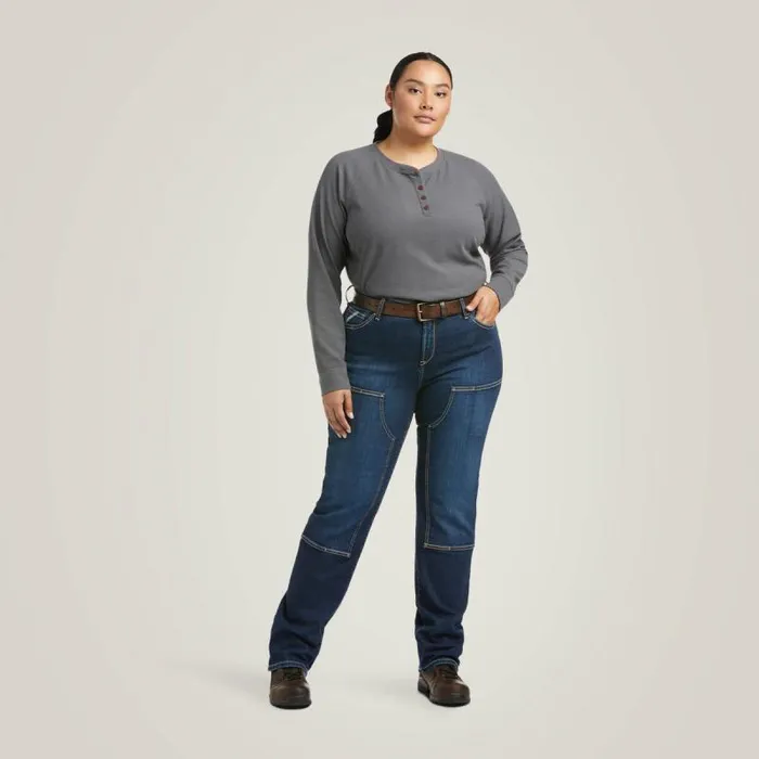 Women Denim Ariat Rebar DuraStretch Riveter Double Front Straight Jean Riveter Women Denim Ariat Rebar DuraStretch Riveter Double Front Straight Jean Riveter