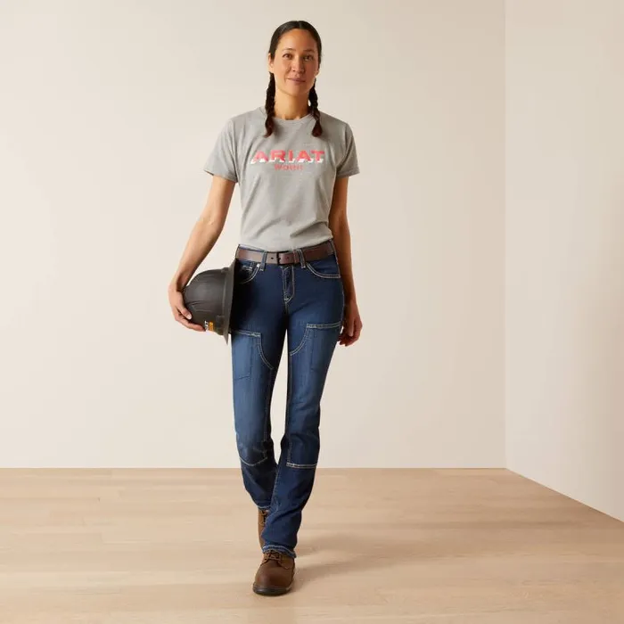 Women Denim Ariat Rebar DuraStretch Riveter Double Front Straight Jean Riveter Women Denim Ariat Rebar DuraStretch Riveter Double Front Straight Jean Riveter