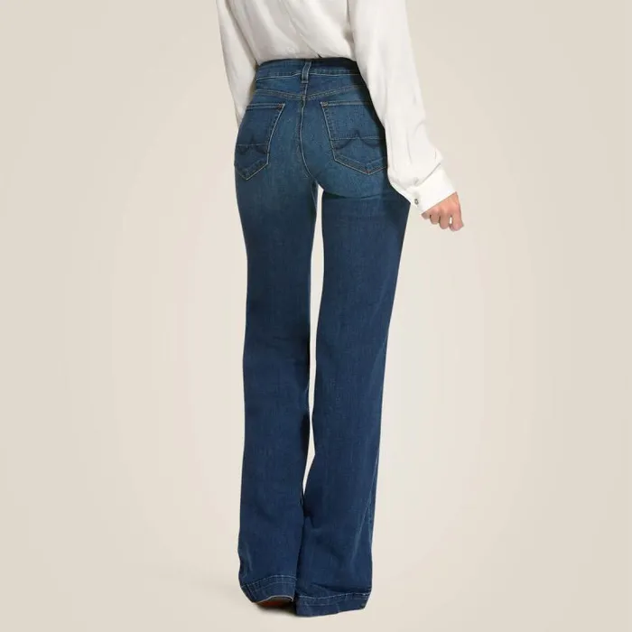 Women Denim Ariat Trouser Mid Rise Stretch Kelsea Wide Leg Jean Joanna