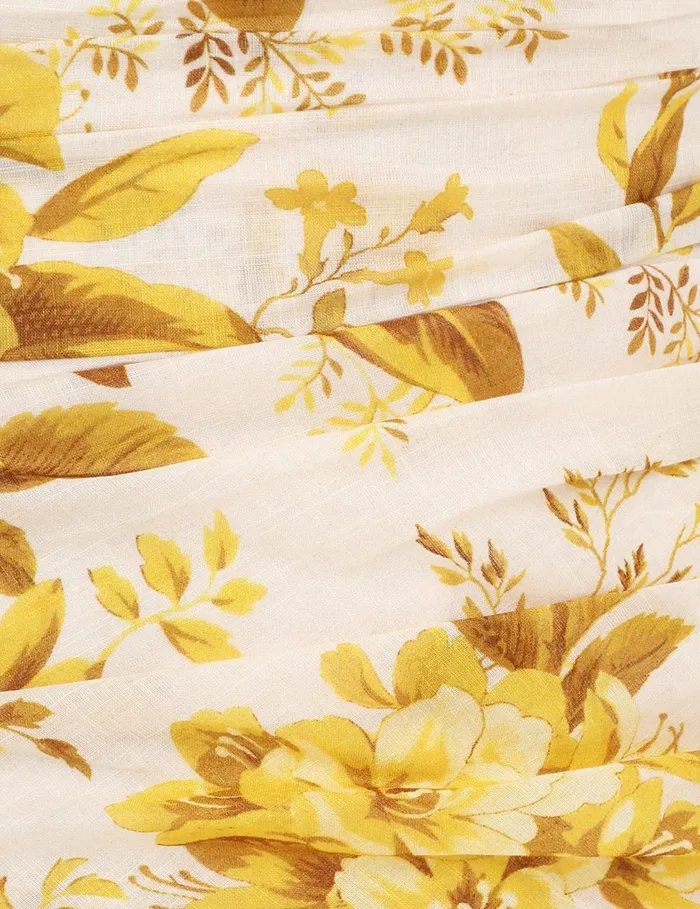 Women Dresses and Coverups Zimmermann Golden Asymmetric Dress Yellow Toile Floral