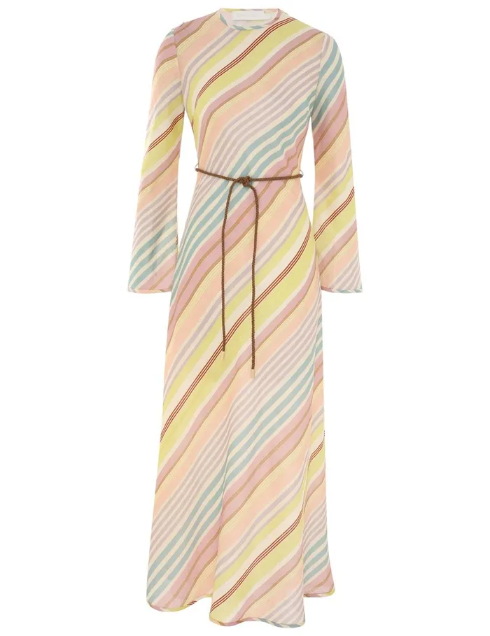 Women Dresses and Coverups Zimmermann Halliday Bias Long Dress Multi Stripe