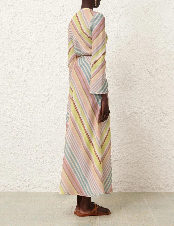 Women Dresses and Coverups Zimmermann Halliday Bias Long Dress Multi Stripe