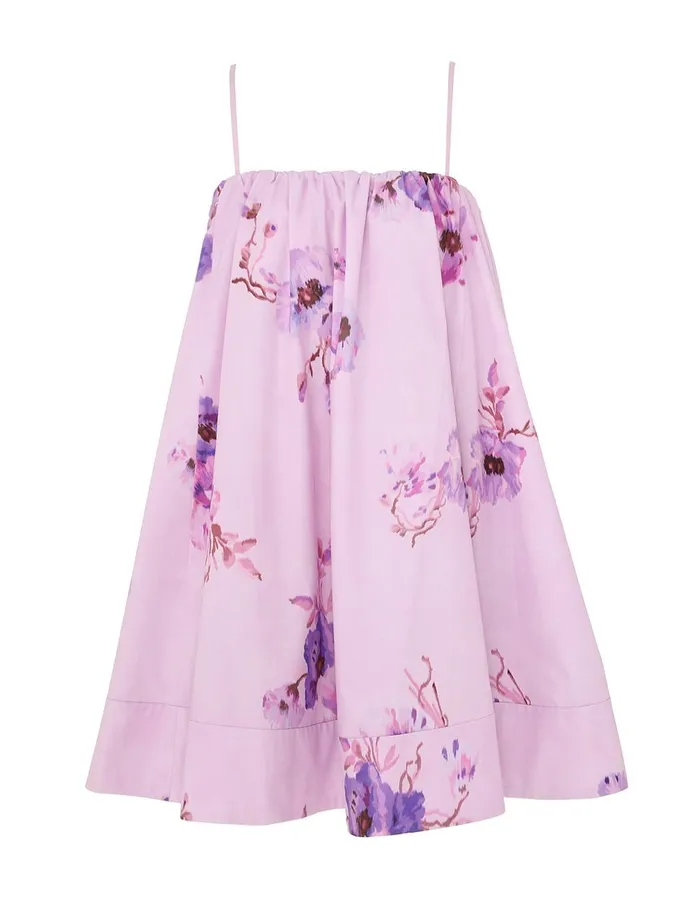 Women Dresses and Coverups Zimmermann Lightburst Puff Mini Dress Purple Floral