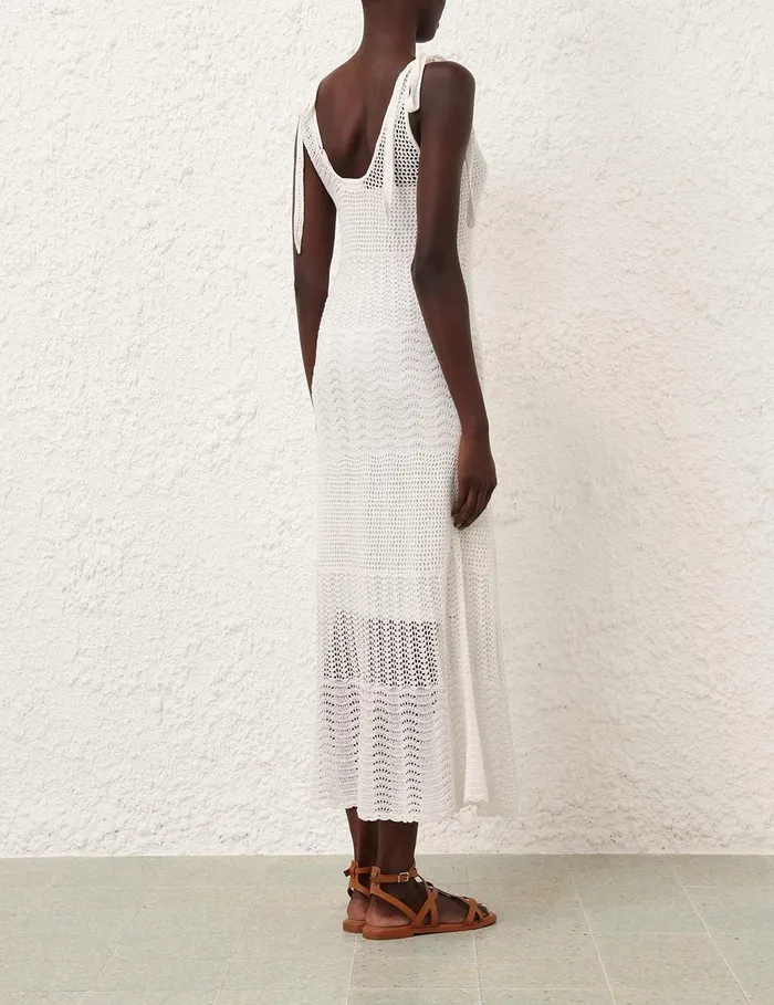 Women Dresses and Coverups Zimmermann Lightburst Textured Dress Ivory