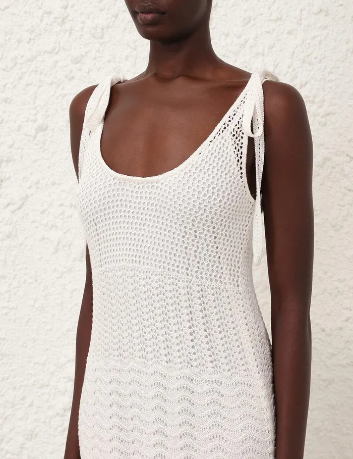 Women Dresses and Coverups Zimmermann Lightburst Textured Dress Ivory