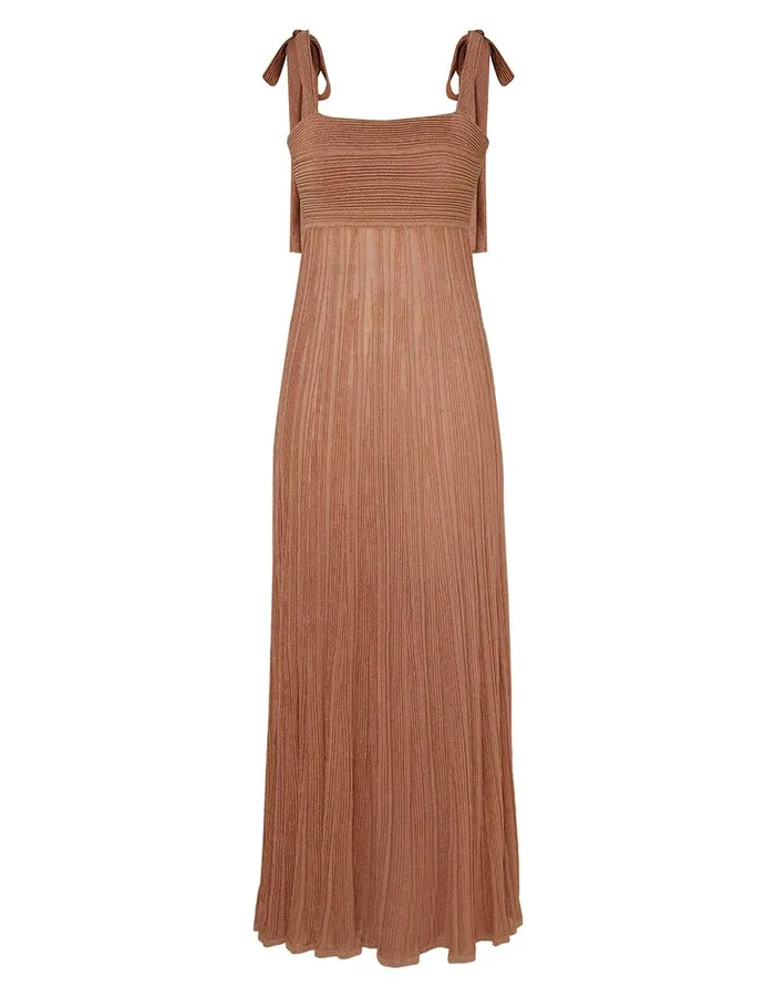 Women Dresses and Coverups Zimmermann Ottie Metallic Tie Dress Rose