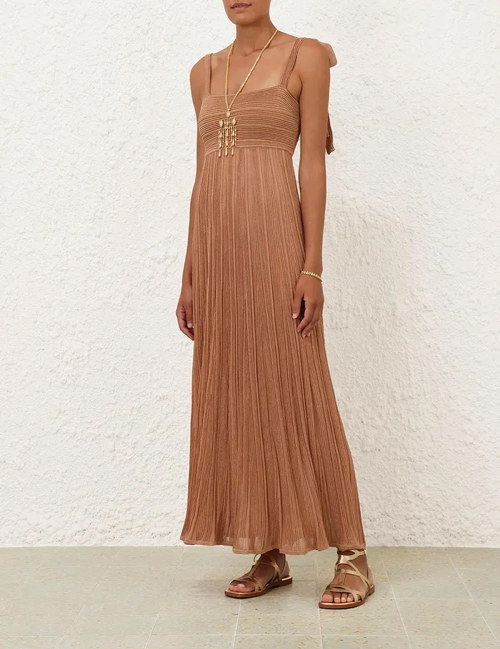 Women Dresses and Coverups Zimmermann Ottie Metallic Tie Dress Rose