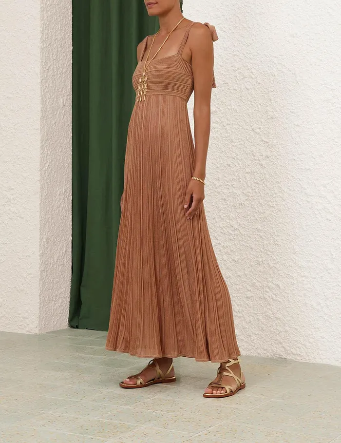 Women Dresses and Coverups Zimmermann Ottie Metallic Tie Dress Rose