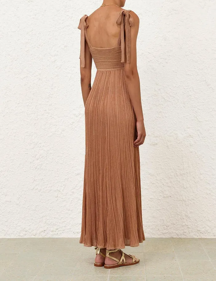 Women Dresses and Coverups Zimmermann Ottie Metallic Tie Dress Rose