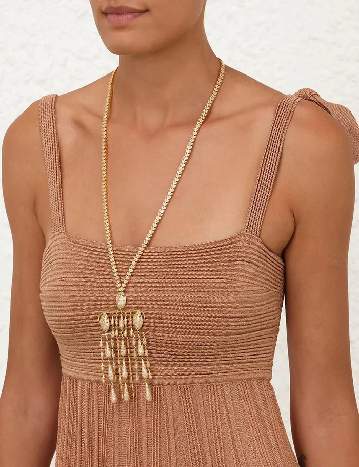 Women Dresses and Coverups Zimmermann Ottie Metallic Tie Dress Rose