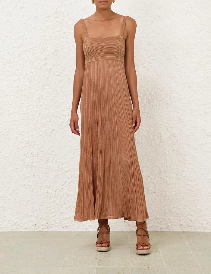 Women Dresses and Coverups Zimmermann Ottie Metallic Tie Dress Rose