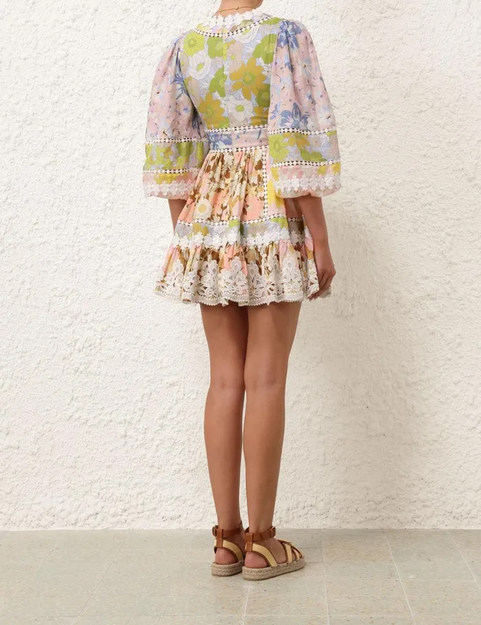 Women Dresses and Coverups Zimmermann Pop Trimmed Mini Dress Spliced