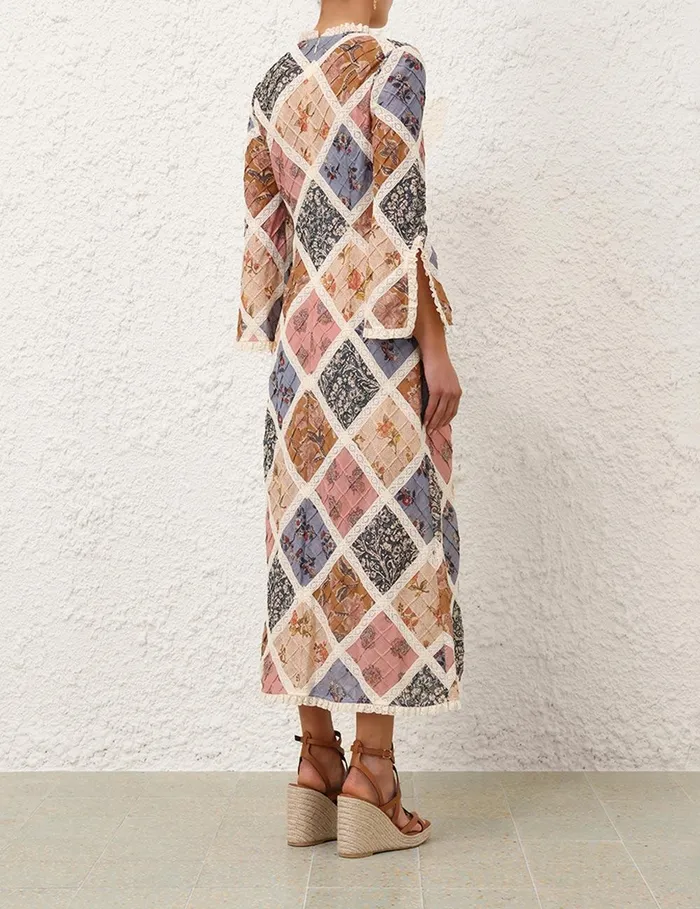 Women Dresses and Coverups Zimmermann Tallow Lace Trim Midi Dress Spliced