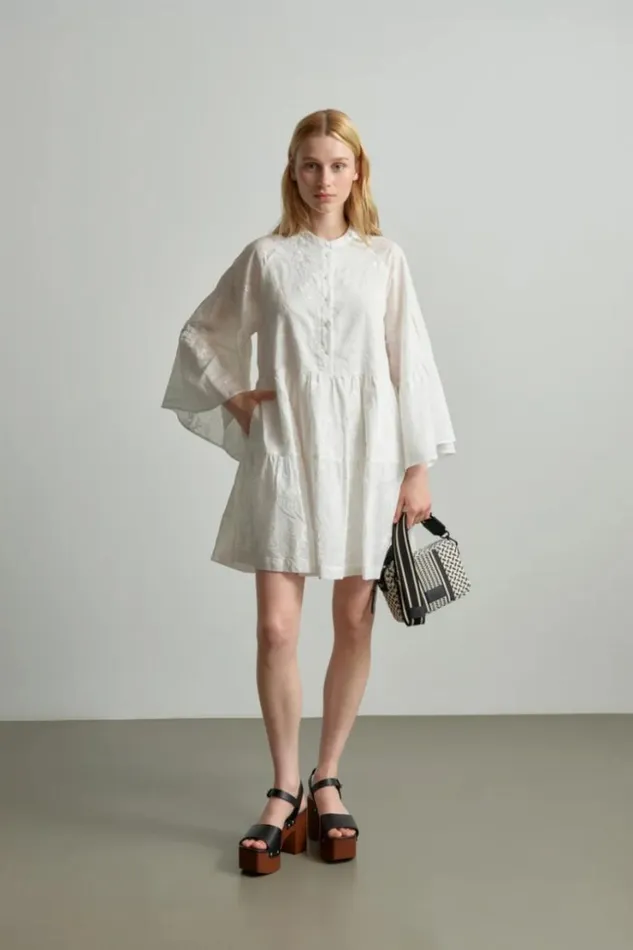 Women Dresses Lala Berlin Dress Delmar 8211 Cotton 8211 Embroidery White