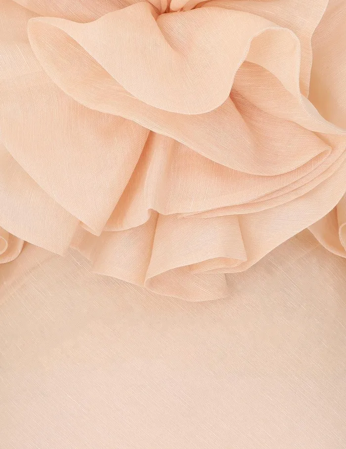 Women Dresses Zimmermann Crush Ruffle Halter Maxi Dress Peach