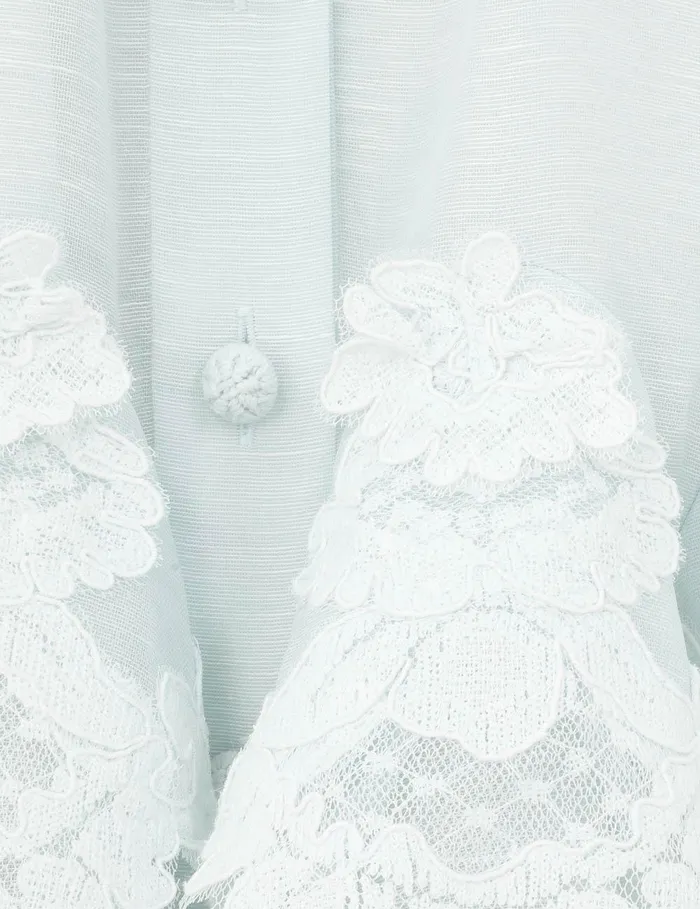Women Dresses Zimmermann Crush Tiered Lace Shirt Dress Mint