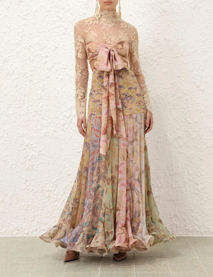 Women Dresses Zimmermann Eden Flounce Maxi Dress Spliced Eden