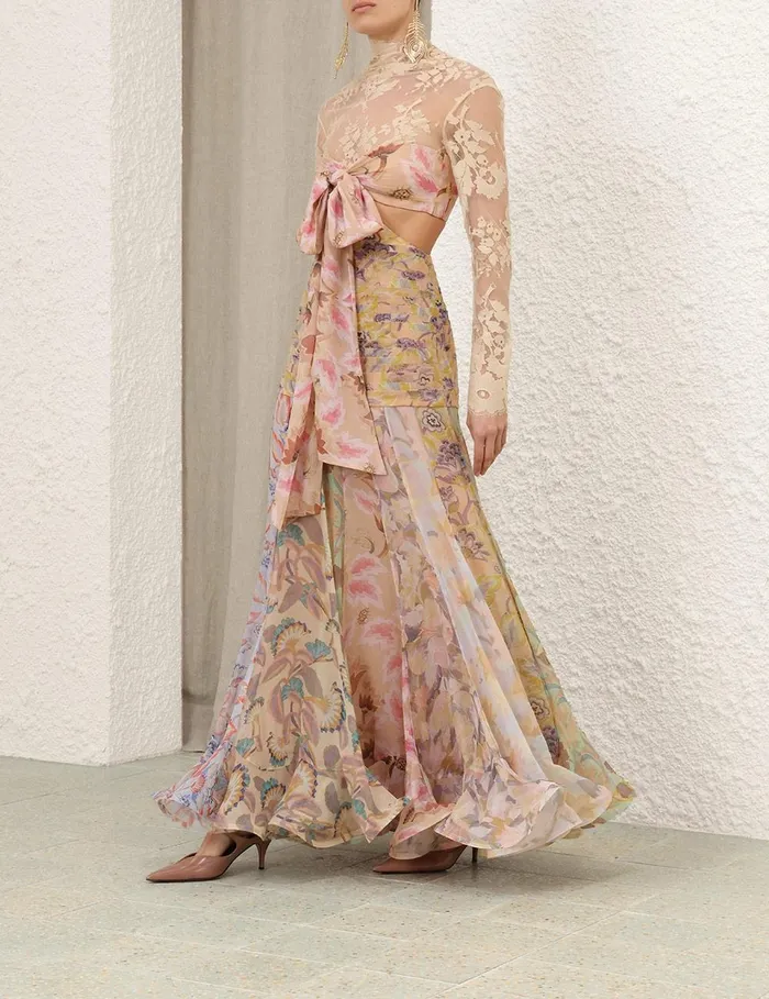Women Dresses Zimmermann Eden Flounce Maxi Dress Spliced Eden