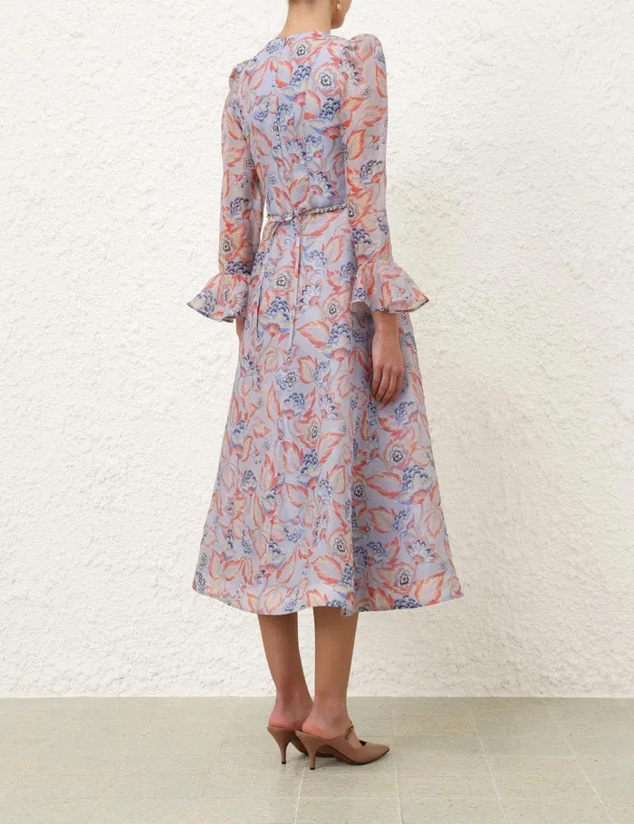 Women Dresses Zimmermann Eden Long Sleeve Midi Dress Sapphire Eden