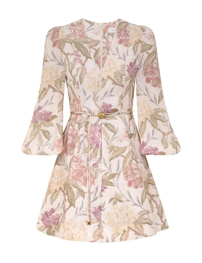 Women Dresses Zimmermann Illustration Belted Flip Dress Cream Inca Lily