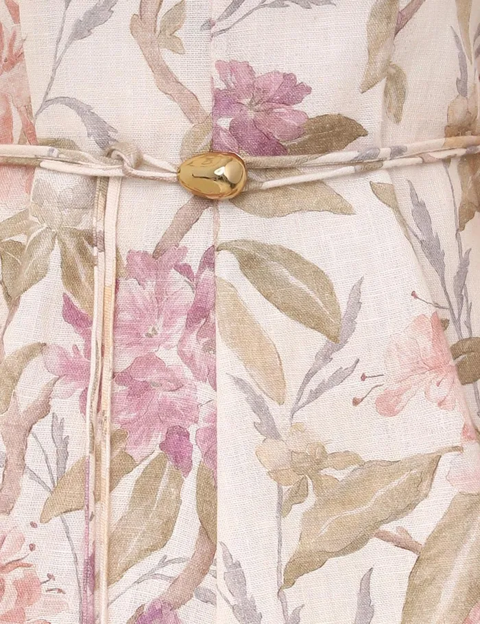 Women Dresses Zimmermann Illustration Belted Flip Dress Cream Inca Lily