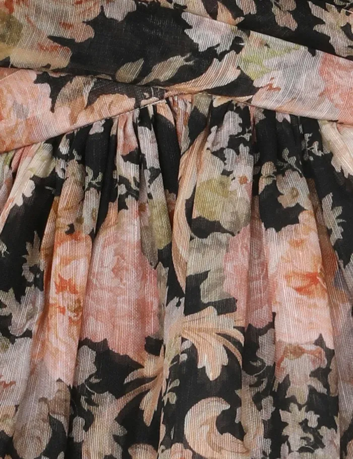 Women Dresses Zimmermann Illustration Draped Mini Dress Tea Rococo Floral