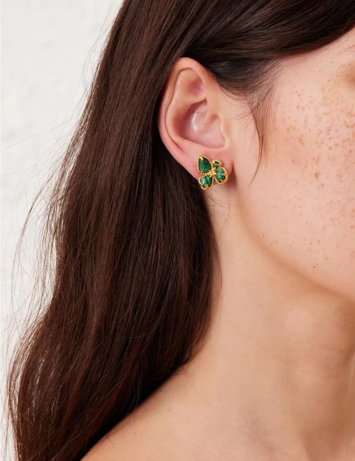 Women Earrings Zimmermann Bloom Studs Goldmalachite