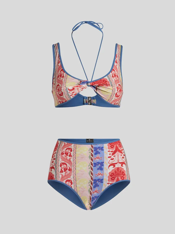 Women Etro Beachwear Bikini With Summer Print White