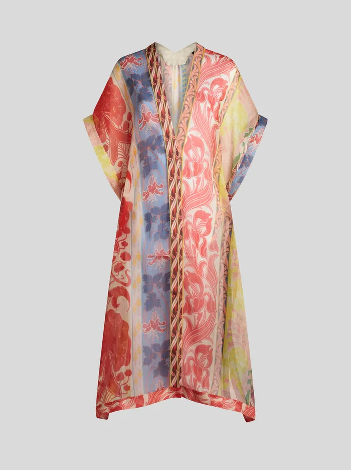 Women Etro Beachwear Kaftan With Summer Print White