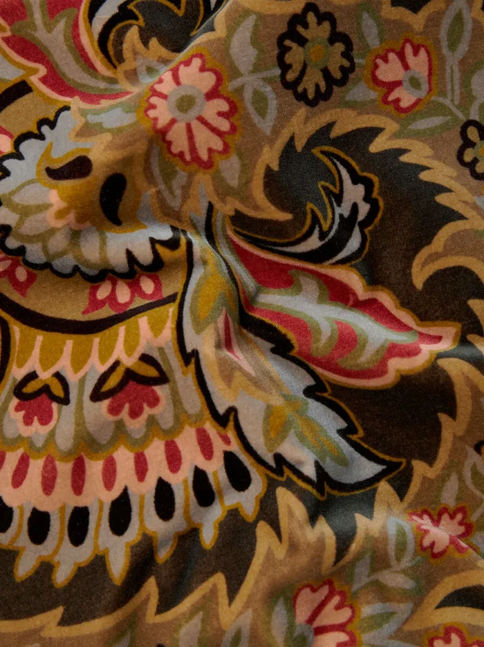 Women Etro Coats And Outerwear Floral Paisley Velvet Coat Dark Green Women Etro Coats And Outerwear Floral Paisley Velvet Coat Dark Green