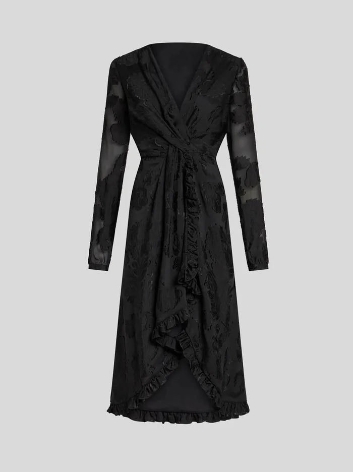 Women Etro Dresses Silk Jacquard Dress Black