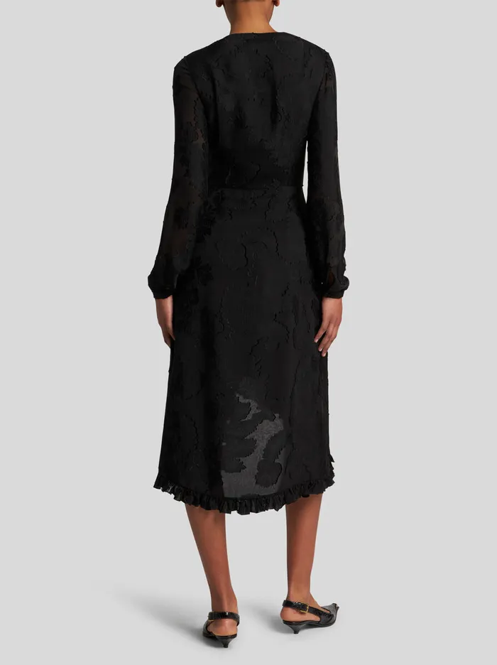 Women Etro Dresses Silk Jacquard Dress Black