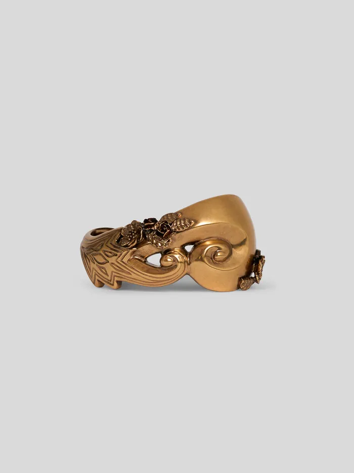 Women Etro Fashion Jewellery Curly Bangle Bracelet Gold