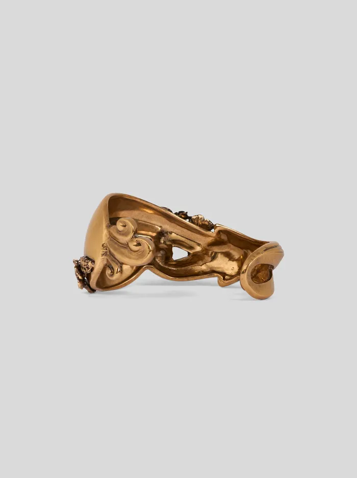 Women Etro Fashion Jewellery Curly Bangle Bracelet Gold