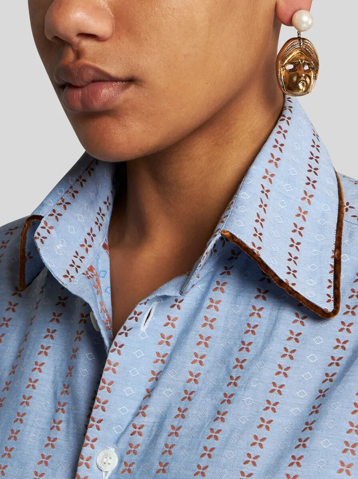 Women Etro Fashion Jewellery Earrings With Masks And Pearls Gold Women Etro Fashion Jewellery Earrings With Masks And Pearls Gold